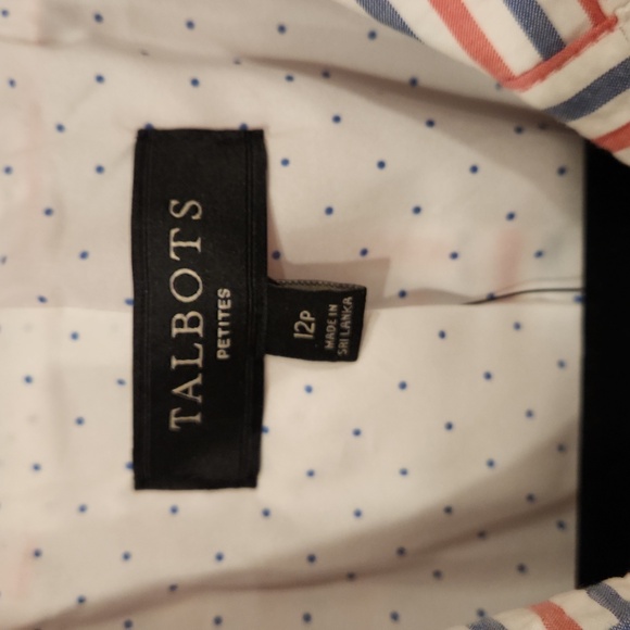 ⭕️ PRICE FIRM NEW Talbots Seersucker Patchwork Striped Blazer Size Petite 12 - Picture 6 of 8